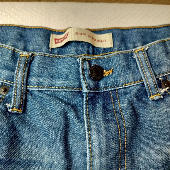 Boy's Levi's 514 Classic Straight Leg Medium Wash Blue Jeans Size 18 (29"x31") - Picture 6 of 7
